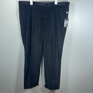 Lauren Ralph Lauren Mens 44x32 Black Corduroy Pants Pleated Cuffed Whitman Fit